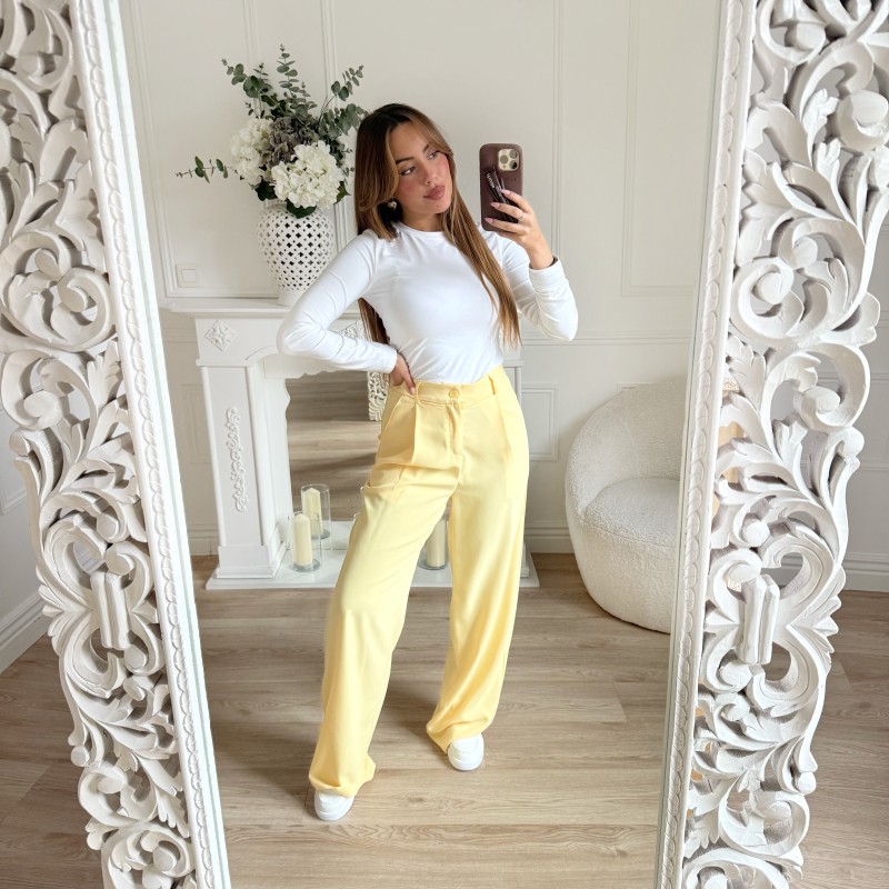 BLAZER MI LONG JAUNE PASTEL