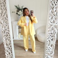BLAZER MI LONG JAUNE PASTEL