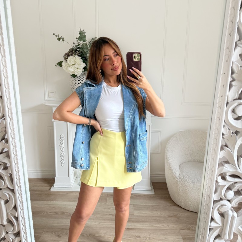 JUPE SHORT JAUNE