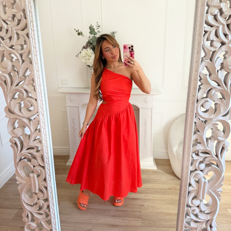 ROBE FENTE MONOMANCHE CORAIL NEON