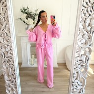 ENSEMBLE GAZE DE COTON BRODERIE