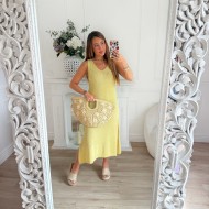 ROBE EN MAILLE JAUNE SCINTILLANT ROBE EN MAILLE JAUNE SCINTILLANT