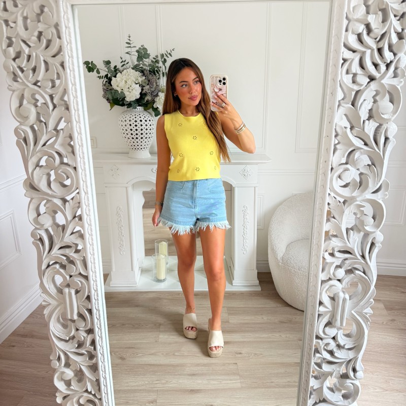 SHORT EN JEAN CLAIR DESTROY