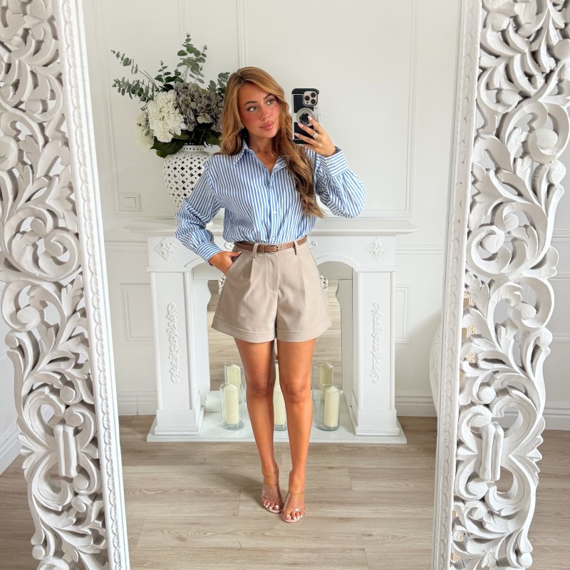 SHORT NUDE  AVEC CEINTURE