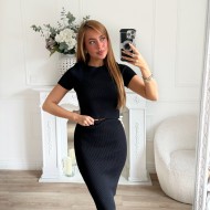 ENSEMBLE COTELÉ JUPE ET TOP BLACK