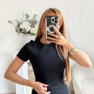 ENSEMBLE COTELÉ JUPE ET TOP BLACK