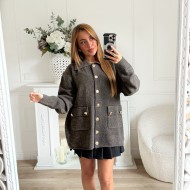 GILET OFFICIER TAUPE BOUTONS GOLD