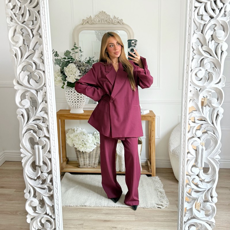 ENSEMBLE SMOKING OVERSIZE BURGUNDY