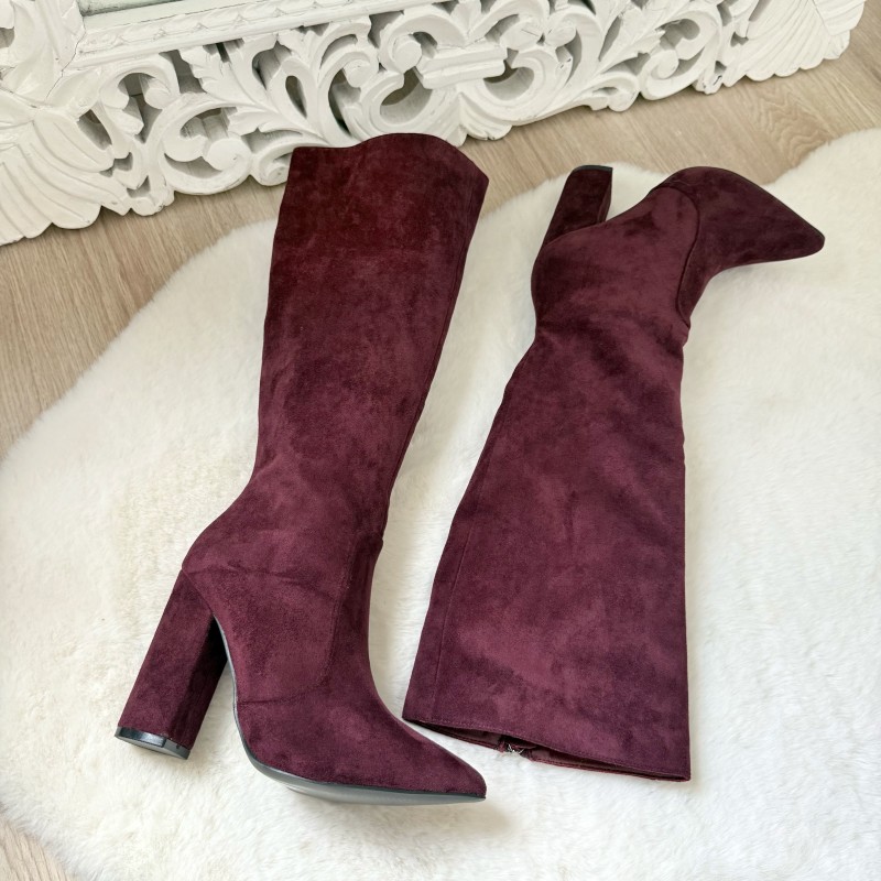 BOTTES BURGUNDY DAIM