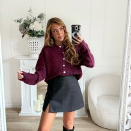 GILET BOUTONS PRUNE