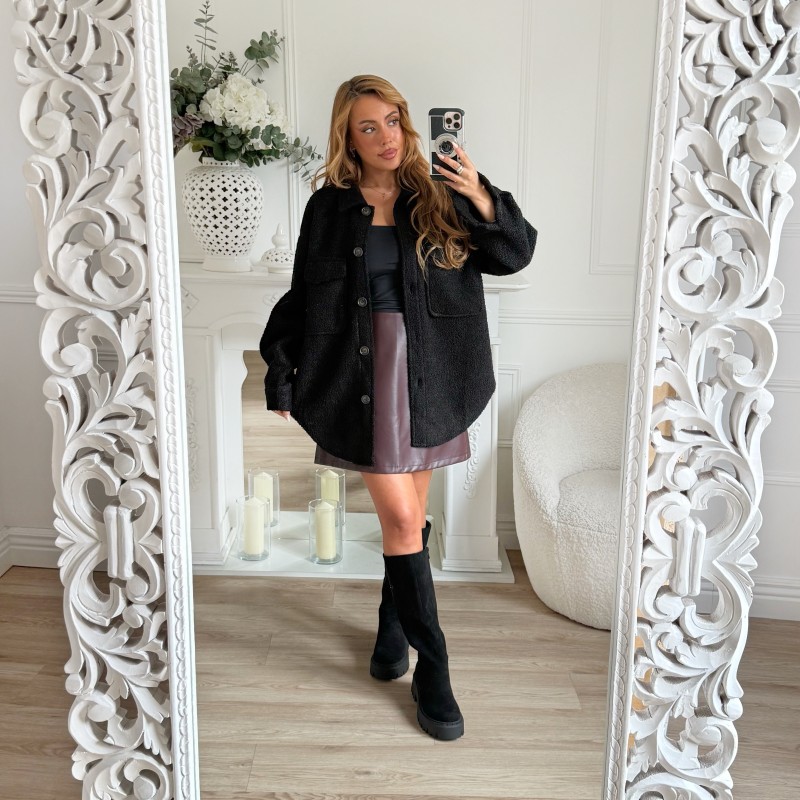 JUPE EN SIMILI BURGUNDY