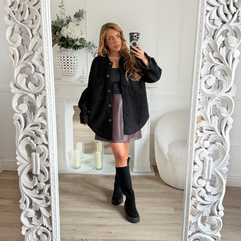 JUPE EN SIMILI BURGUNDY