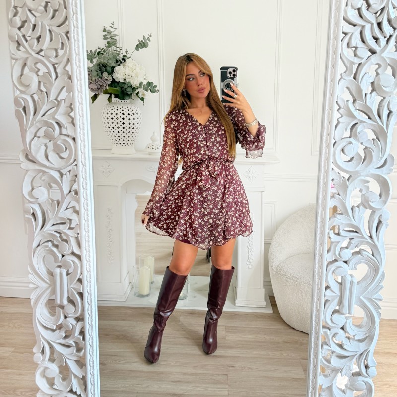 BOTTES SIMILI CUIR BURGUNDY