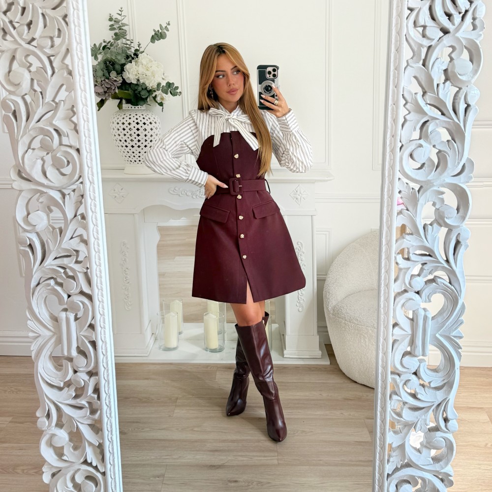 BOTTES SIMILI CUIR BURGUNDY