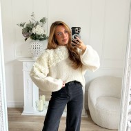 PULL MAXI FLEURS EN RELIEF