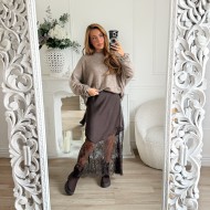 JUPE CHOCO MAXI DENTELLE