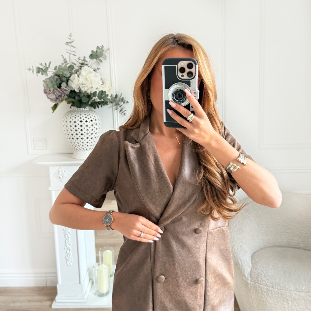 ROBE SUEDINE MARRON GLAÇÉ