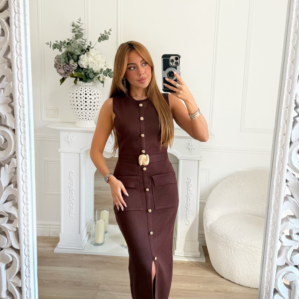 ROBE CHOCO EN MAILLE AVEC CEINTURE