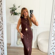 ROBE CHOCO EN MAILLE AVEC CEINTURE