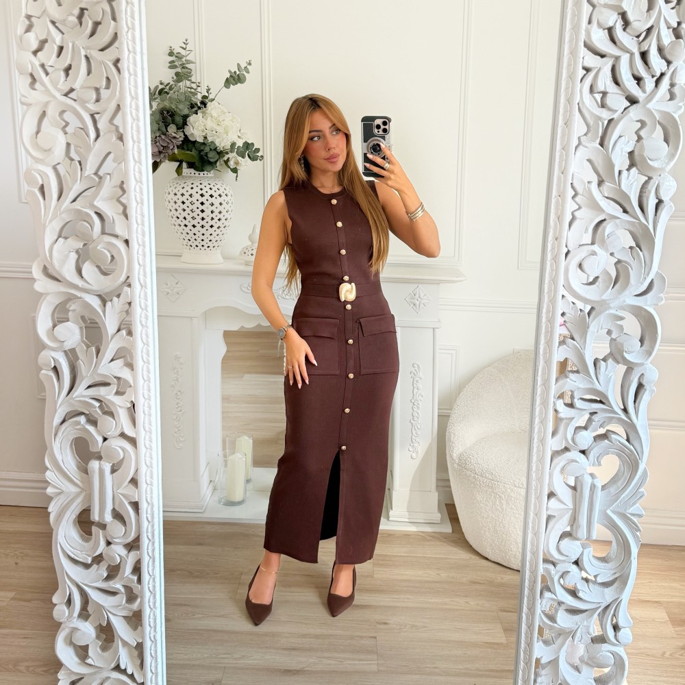 ROBE CHOCO EN MAILLE AVEC CEINTURE