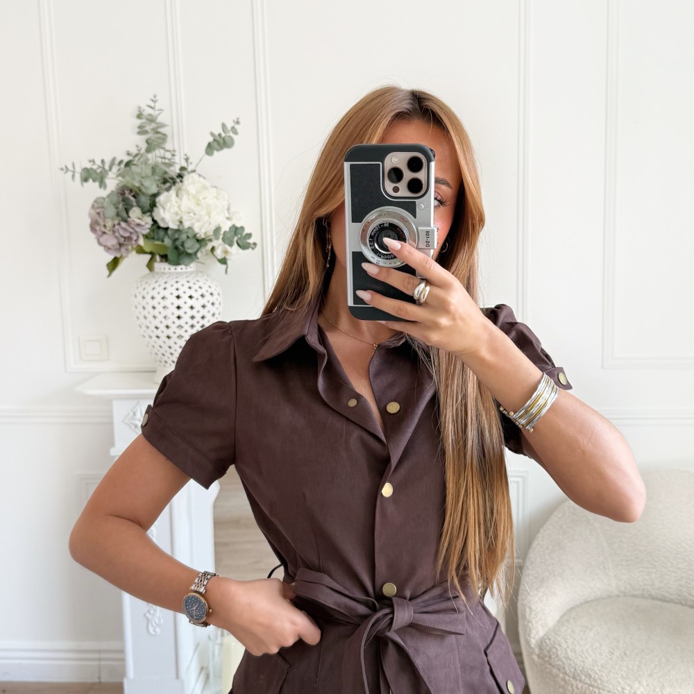 LONGUE ROBE DAIM CHOCO ** PREMIUM