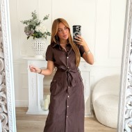 LONGUE ROBE DAIM CHOCO ** PREMIUM