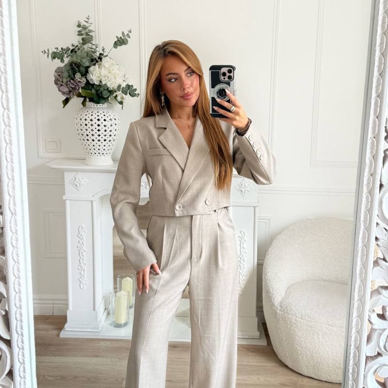 BLAZER TAUPE CHINÉ