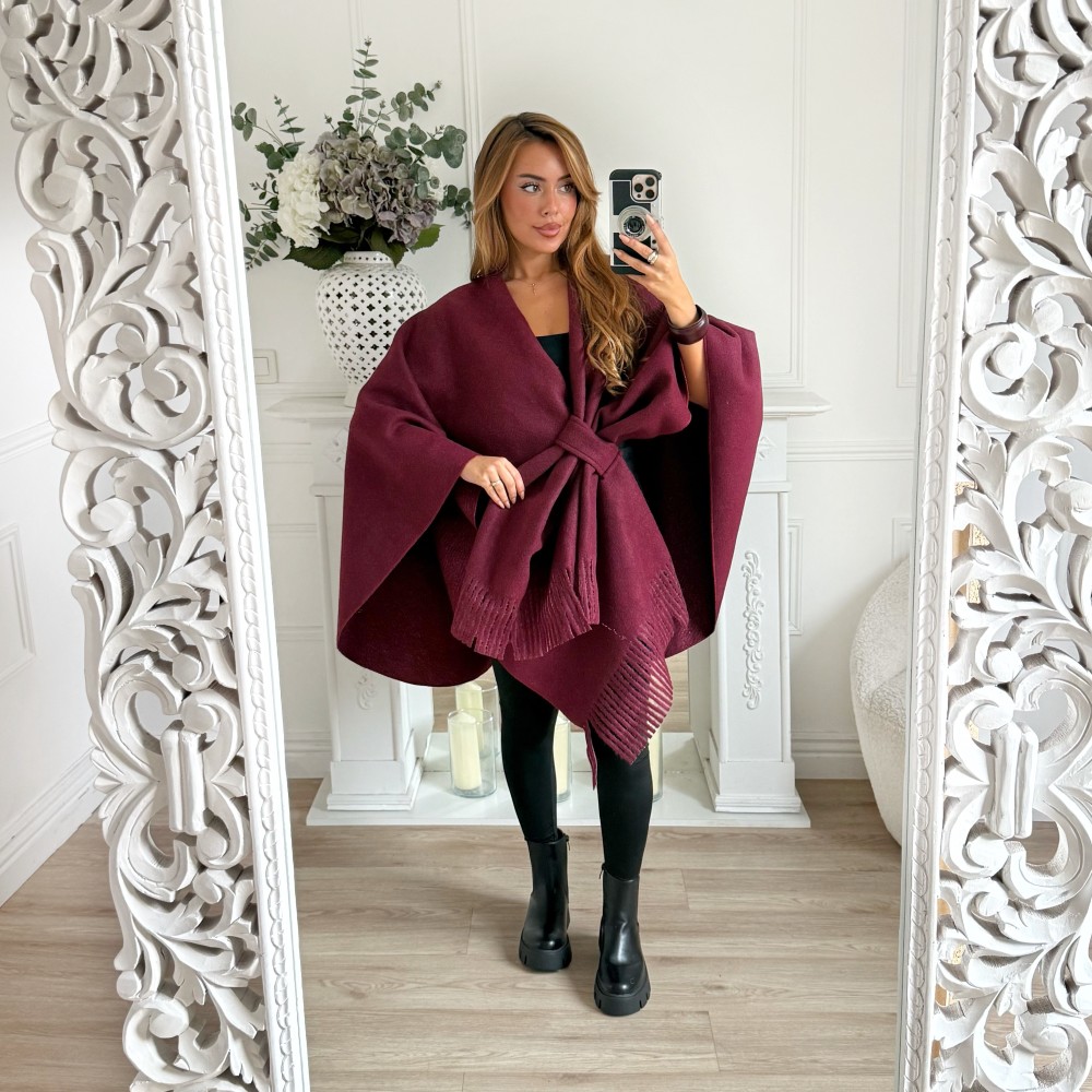 PONCHO NOEUD BURGUNDY