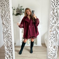 MAXI PONCHO MOUMOUTE BURGUNDY