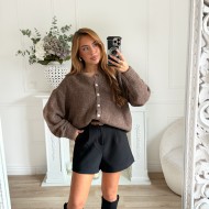 SHORT BLACK AVEC CEINTURE CUIR