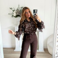 BLOUSE FLEURIE CHOCO