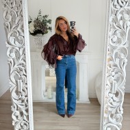 BLOUSE VOLANTS CHOCO