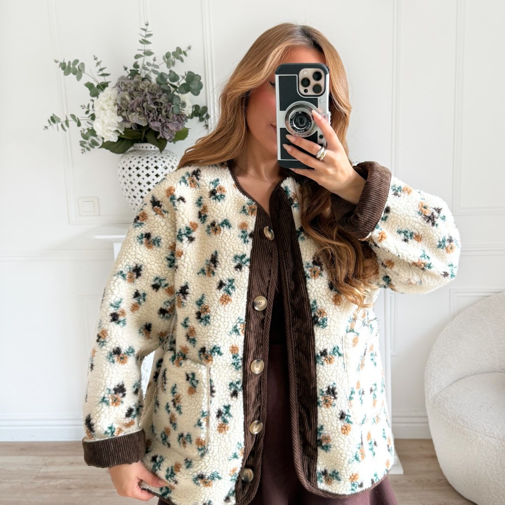 VESTE MOUMOUTE FLEURIE CHOCO