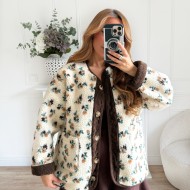 VESTE MOUMOUTE FLEURIE CHOCO