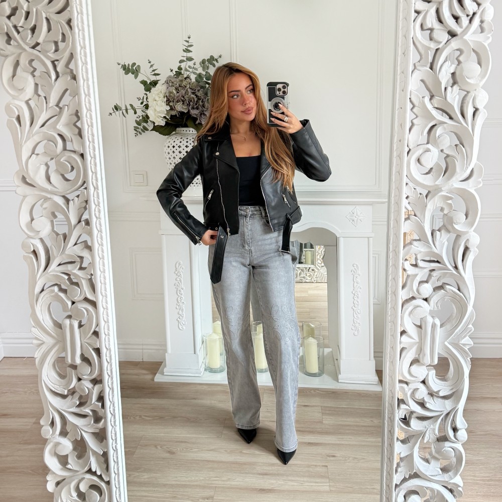 JEAN COUPE DROITE LOGO