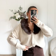 GILET NINA AVEC COL FOURRURE