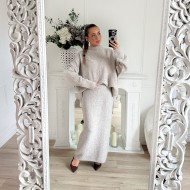ENSEMBLE EN MAILLE  JUPE ET PULL CAMILLE