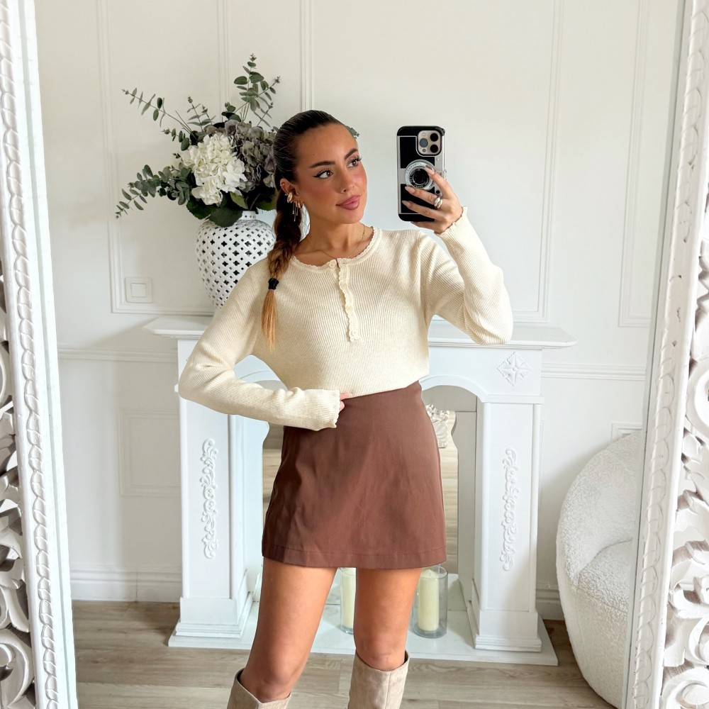 JUPE SHORT CHOCO