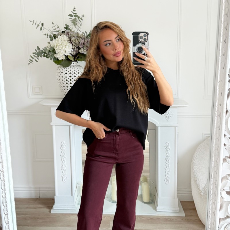 TEE SHIRT BLACK FLORE