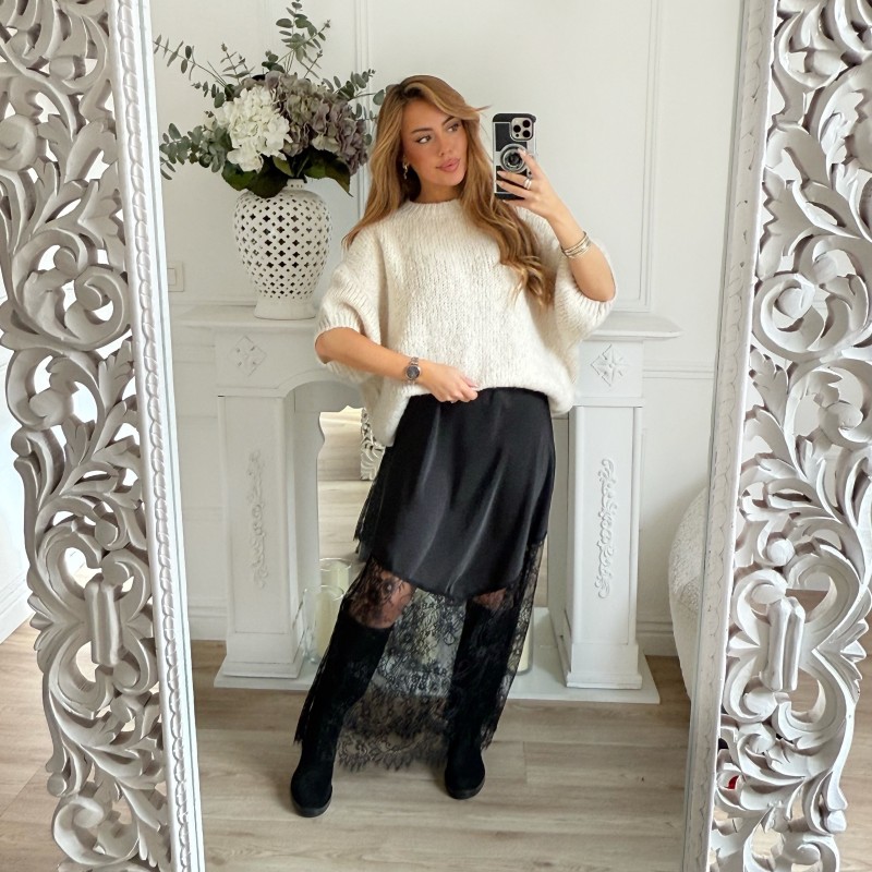 JUPE BLACK DENTELLE LAURE