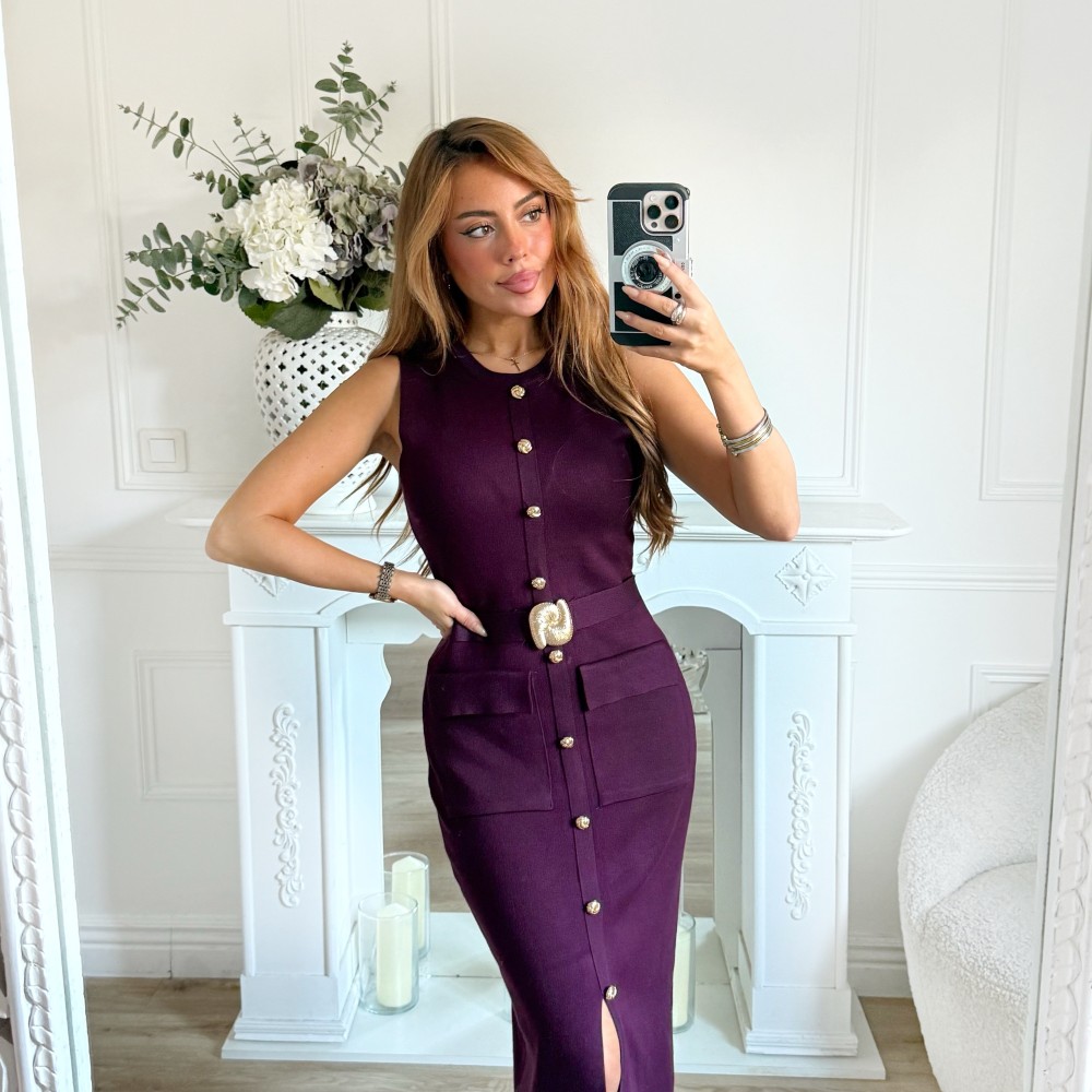 ROBE CEINTURE PRUNE MIA