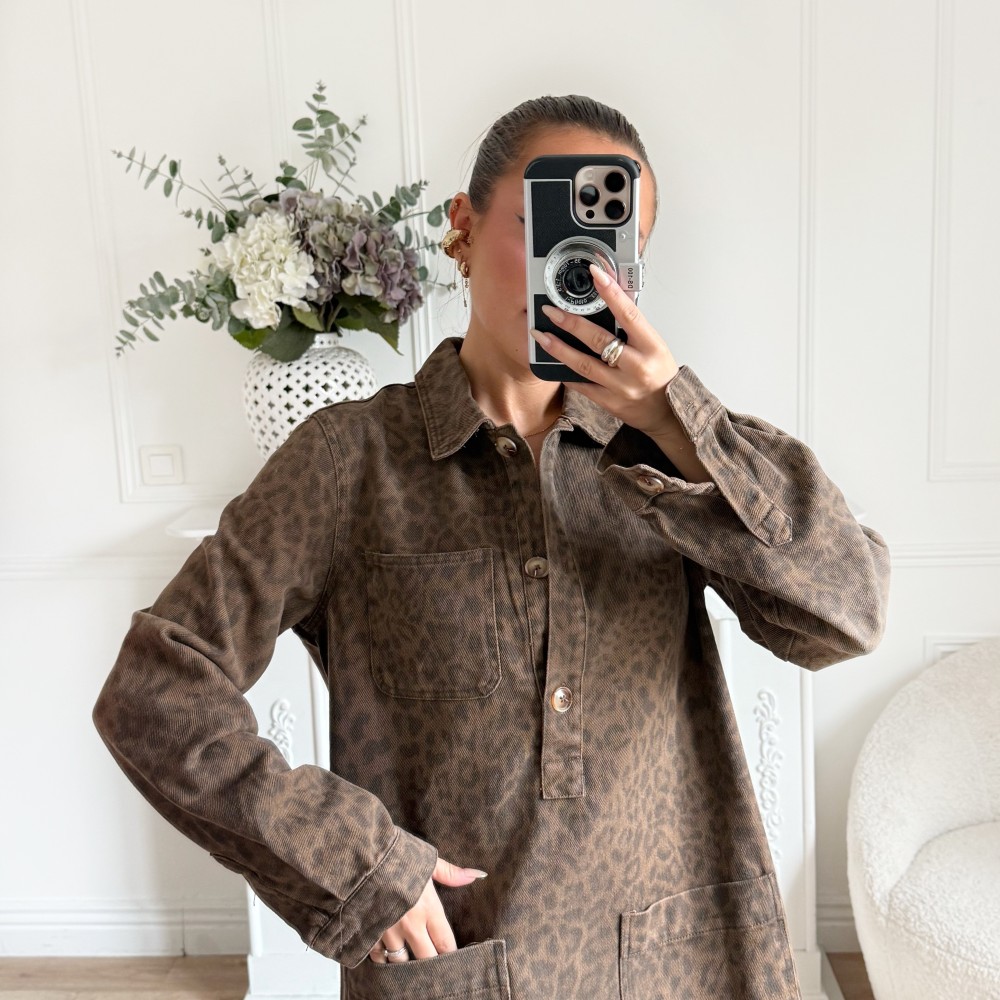 ROBE EN JEAN LEOPARD LISA