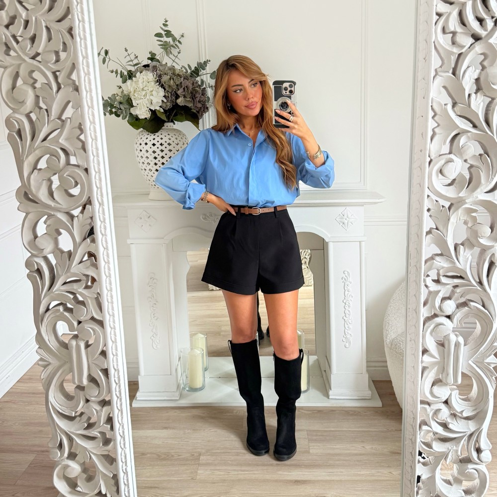 SHORT BLACK AVEC CEINTURE MAEVA