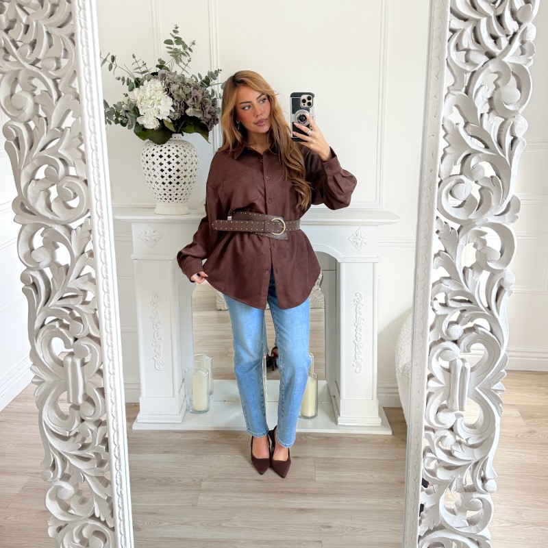 CHEMISE SUEDINE AVEC CEINTURE RANIA