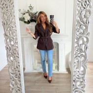 BLAZER MANCHE COURTE AVEC CEINTURE CLARISSE