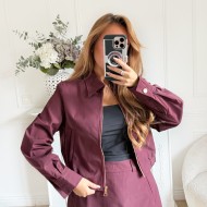 ENSEMBLE VESTE JUPE BURGUNDY TESS