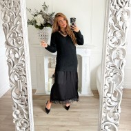 ROBE PULL JUPE INTEGREE ELENA BLACK ROBE PULL JUPE INTEGREE ELENA BLACK