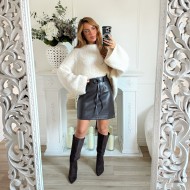 JUPE SIMILI CUIR CHOCO CLARISSE