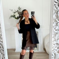 BLAZER FLUIDE NOIR MANCHES RETROUSSÉES