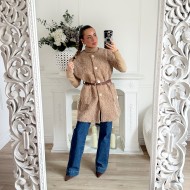 MAXI VESTE SANS MANCHE CEINTURE